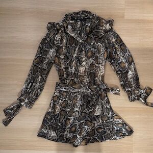 Zara Multicolor Snakeskin Print Blouse and Skirt Set